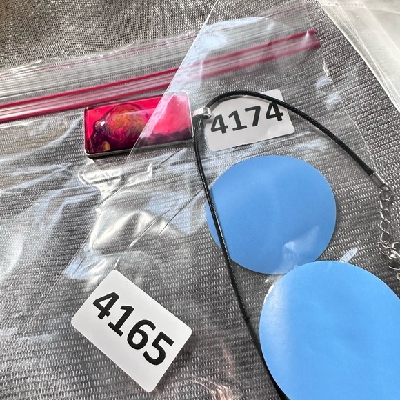 Artistic Pink and Red Pendant Handmade Hand Painted OOAK Necklace 18’ 4174 B - Picture 2 of 10